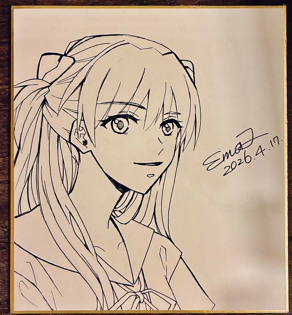 アスカ直筆小サイズ色紙