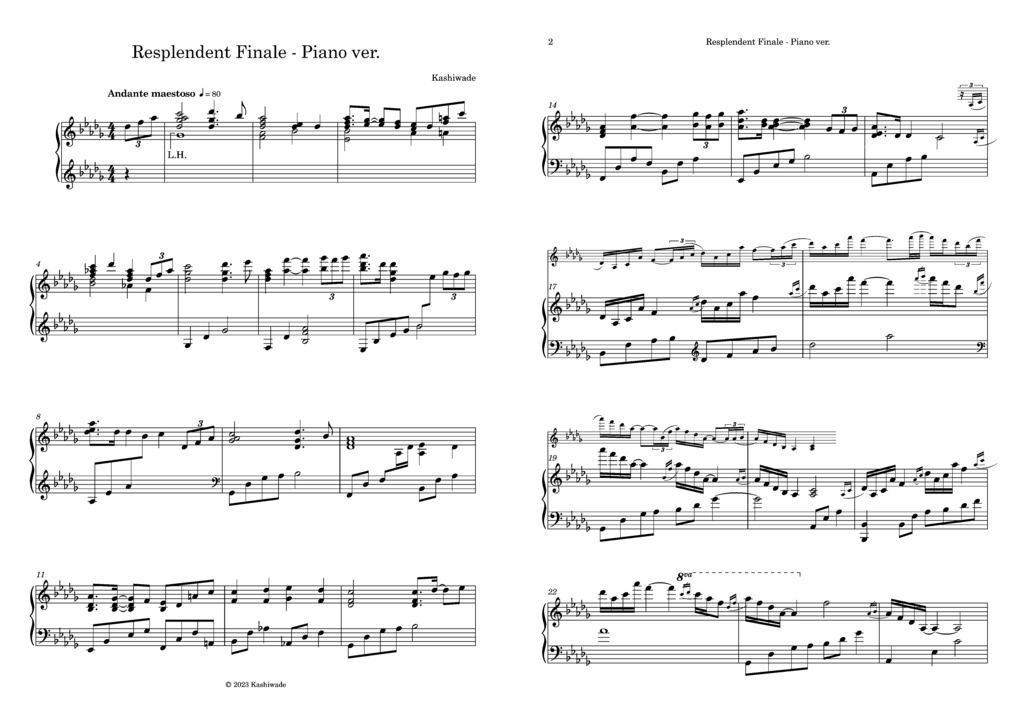 Rainy Resolutions Piano Score