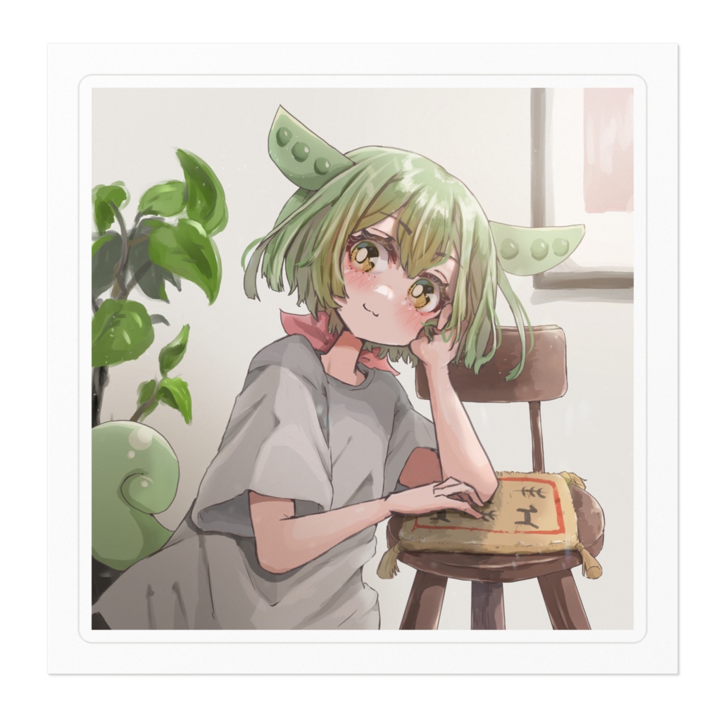 頬杖ずんだもん ステッカー