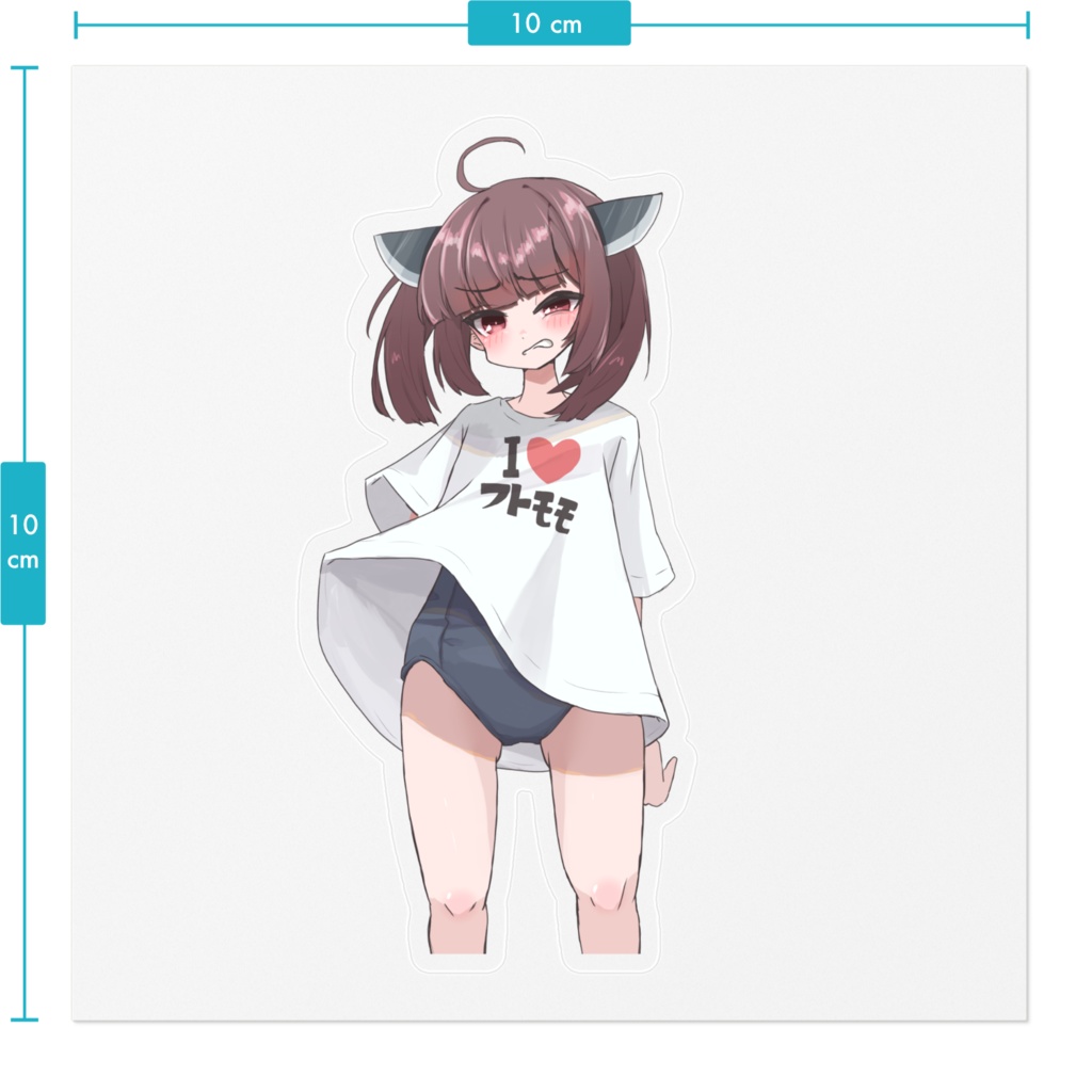 スク水チラきりたん クリアステッカー