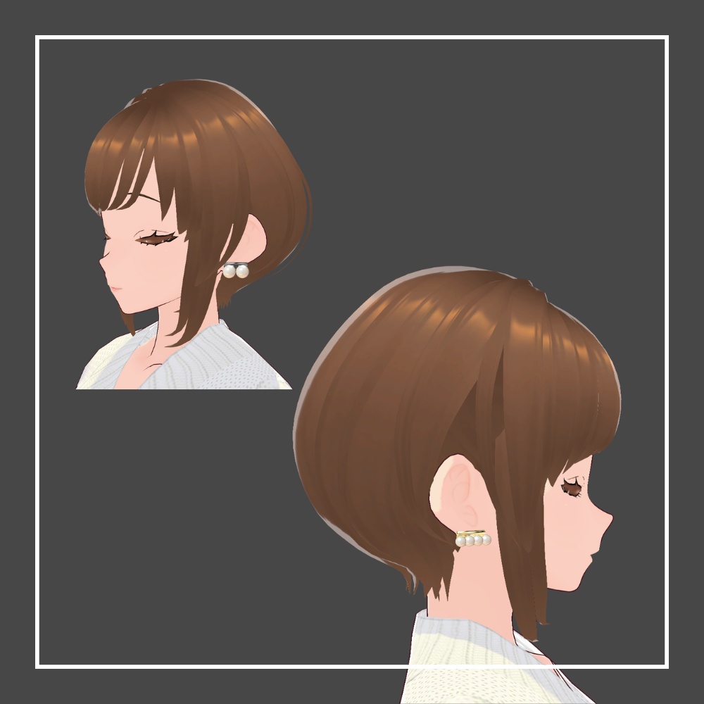 パールのピアスセット【VRChat想定】