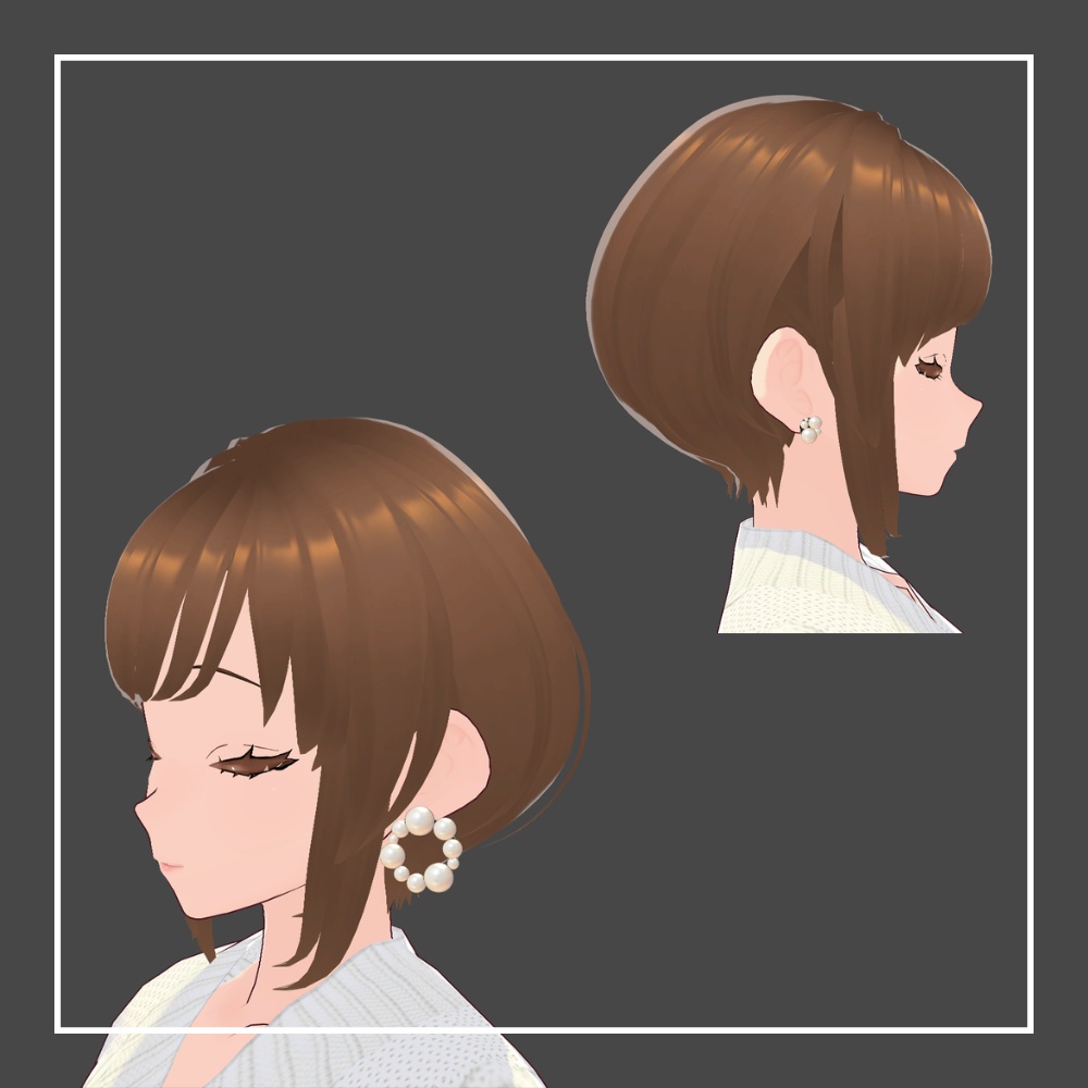 パールのピアスセット【VRChat想定】