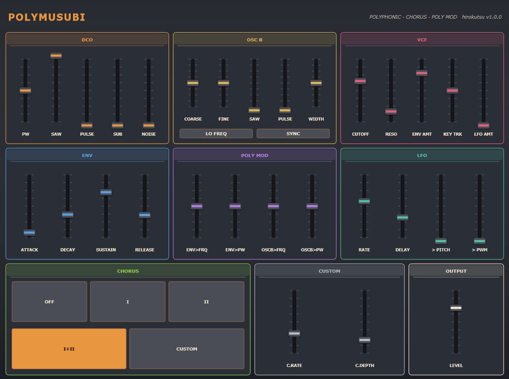 PolyMusubi ― 8音ポリフォニック・シンセ VST3(Windows/無料)