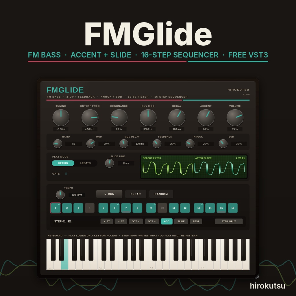 FMGlide — FMモノフォニック・ベース VST3（Windows／無料）
