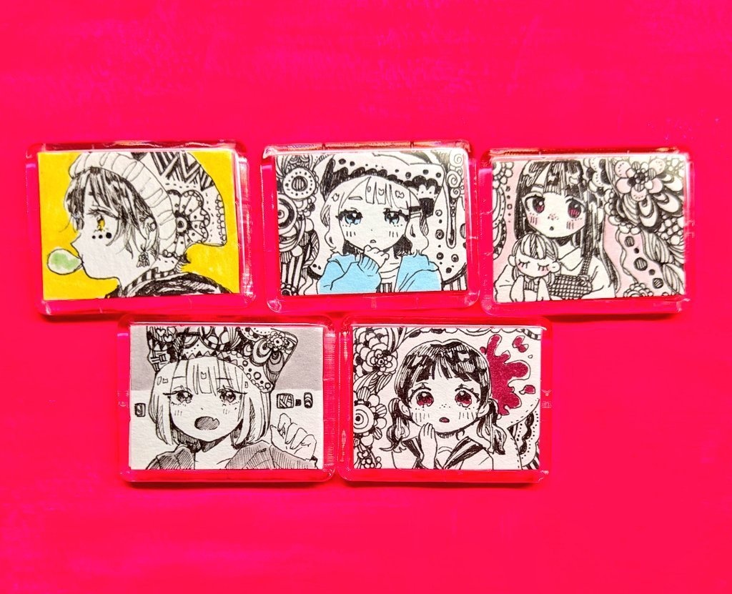 ミニマグネット原画(ペン画各種)