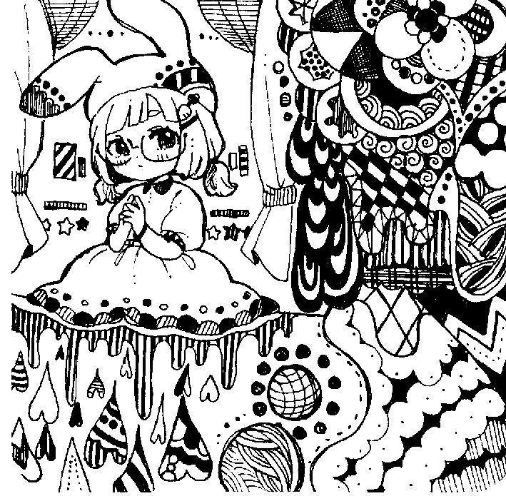 まる角原画(ペン画)