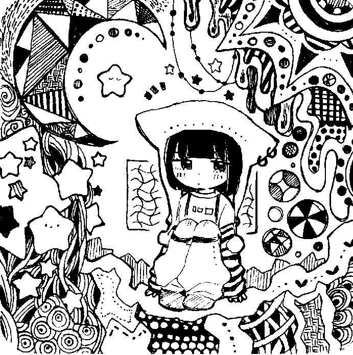 まる角原画(ペン画)