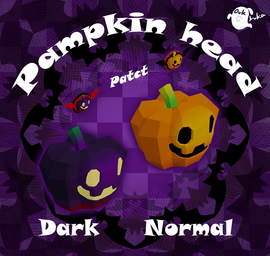 【VRM】ハロウィーン パンプキンヘッド・バッジ