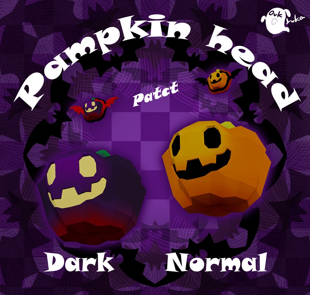 【VRM】ハロウィーン パンプキンヘッド・バッジ