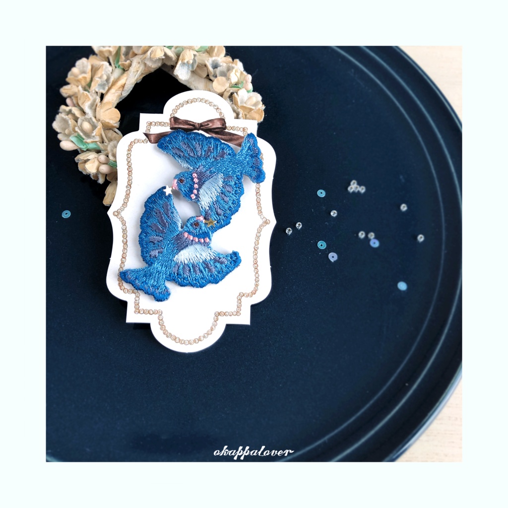 ことりイヤリング／ピアス（青い鳥）