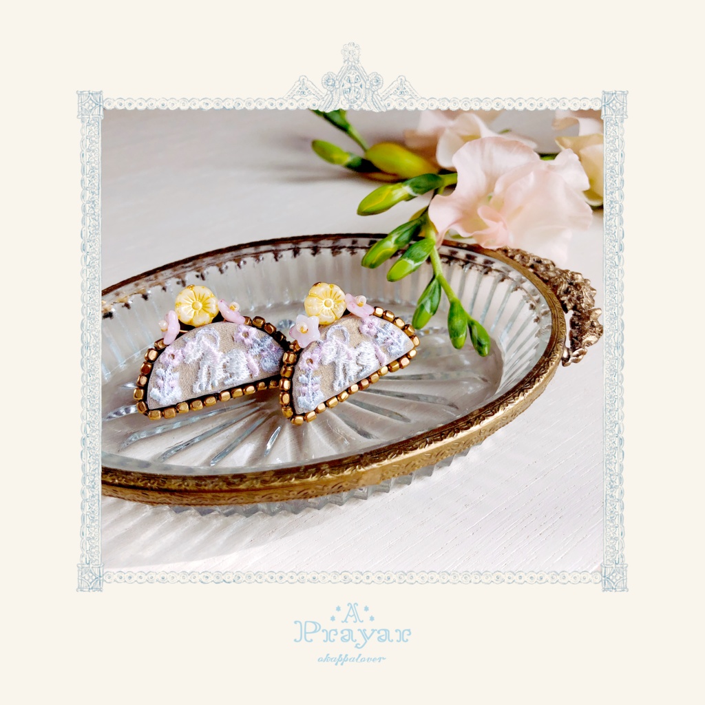 frescoイヤリング／ピアス（桃）
