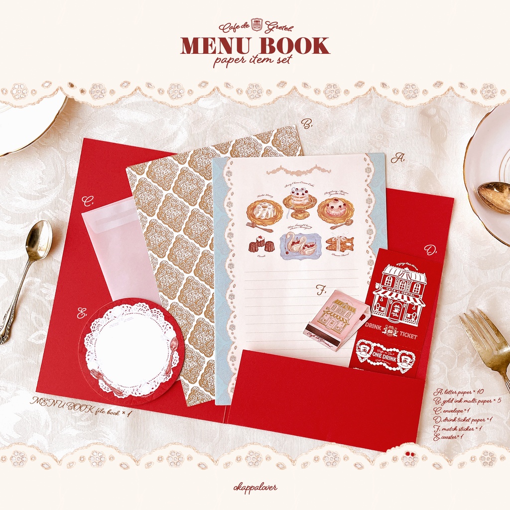 MENU BOOK paper item set