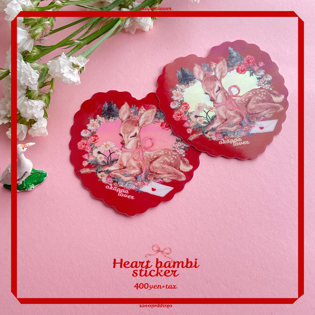 Heart bambi ステッカー