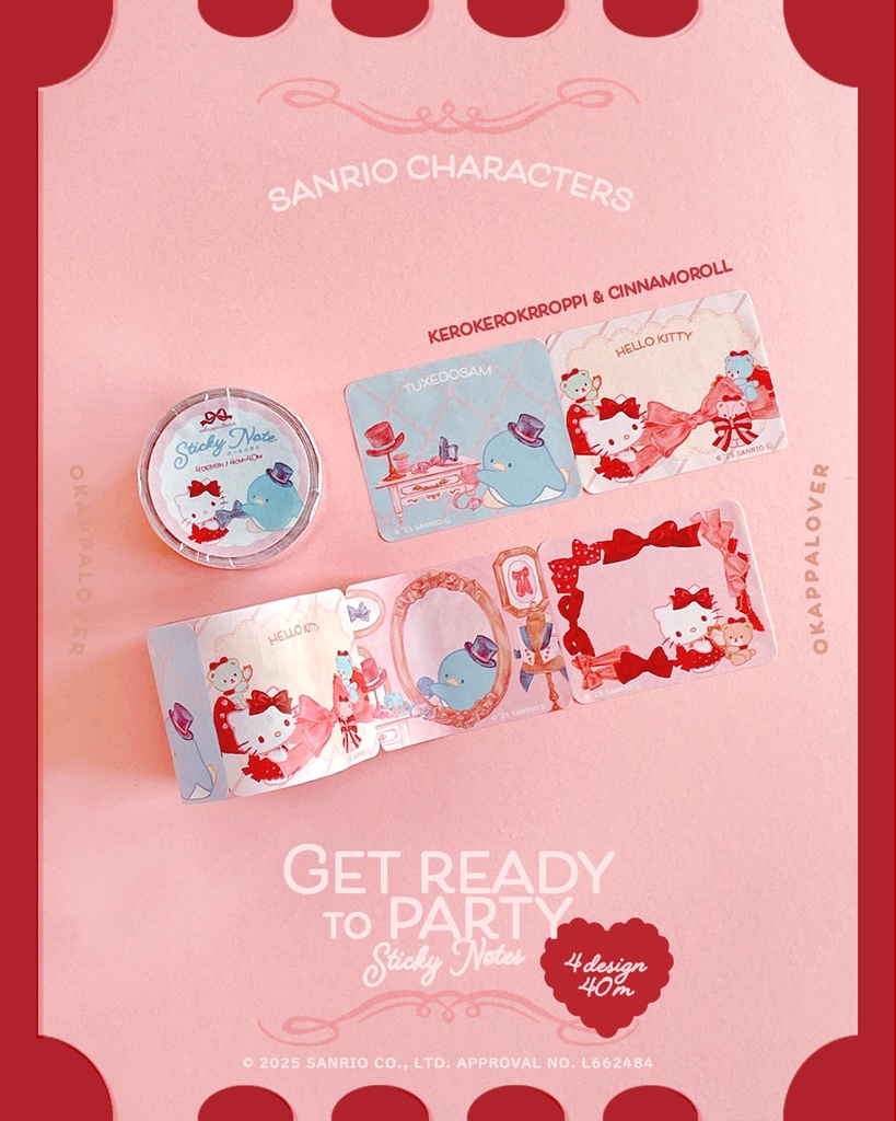 ロール付箋（HELLO KITTY＆TUXEDOSAM）
