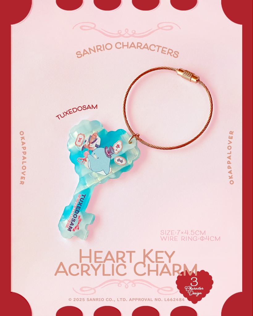 HEART KEY ACRYLIC CHARM（TUXEDOSAM）