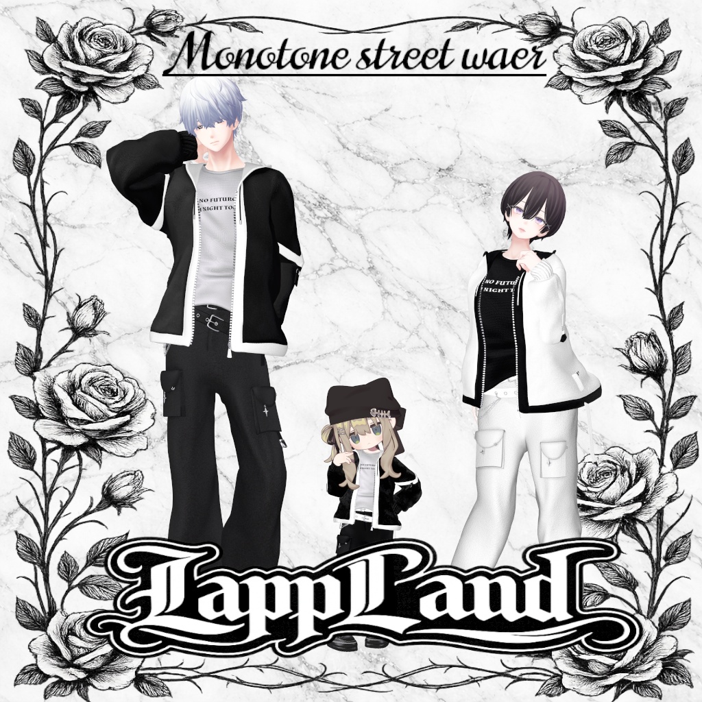 Monotone Streetwear (5アバター対応)
