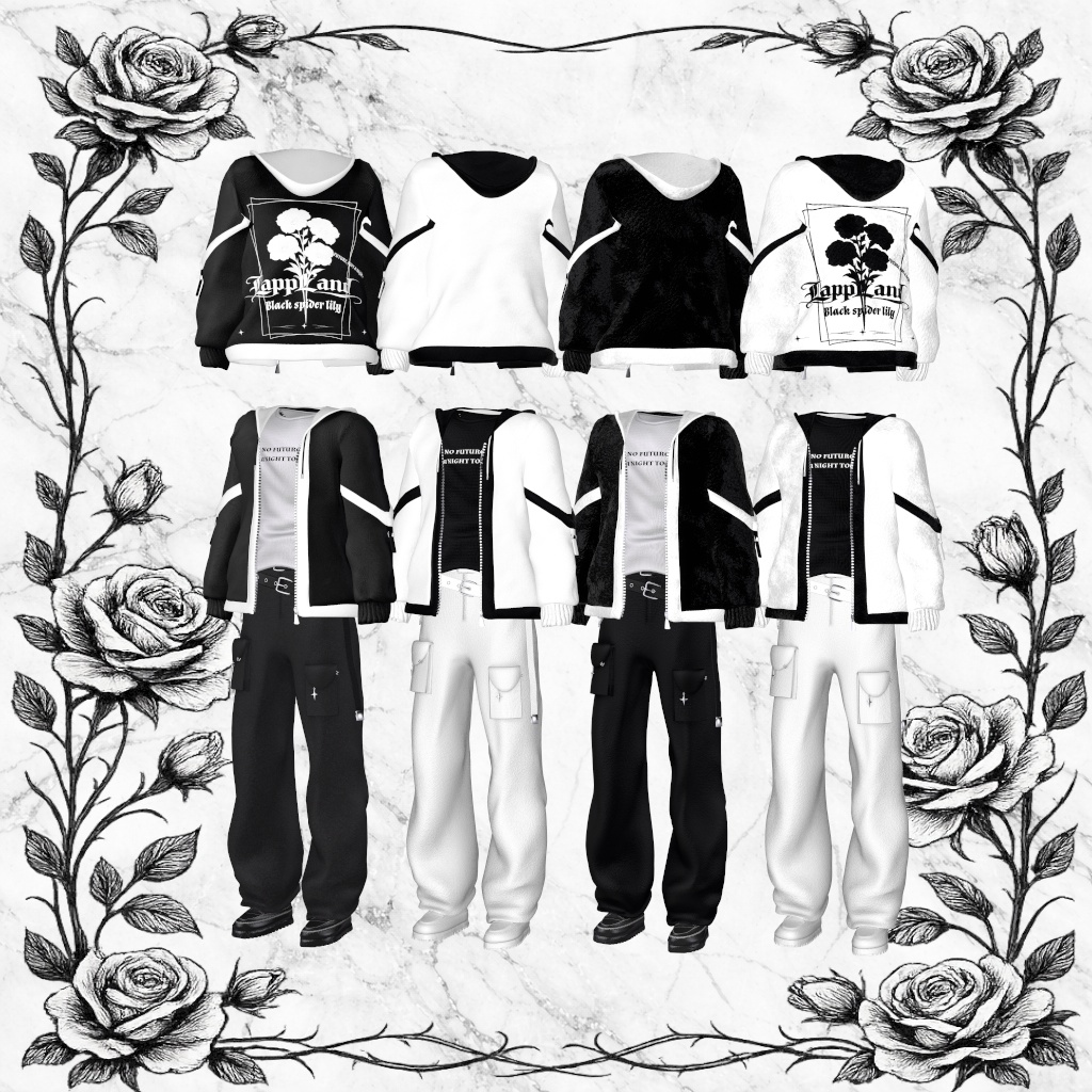 Monotone Streetwear (5アバター対応)