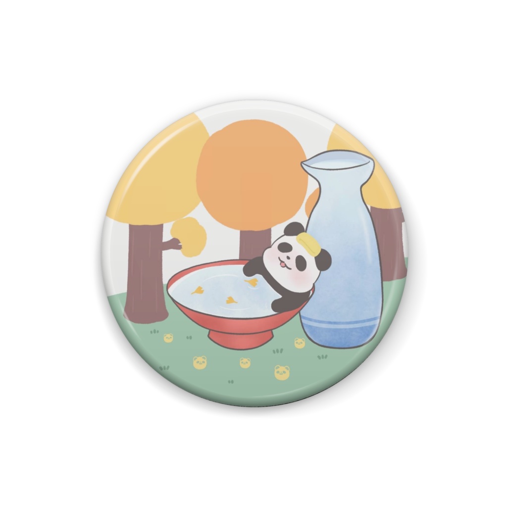 【ぴろろ】酒とパンダ(秋)・缶バッジ 