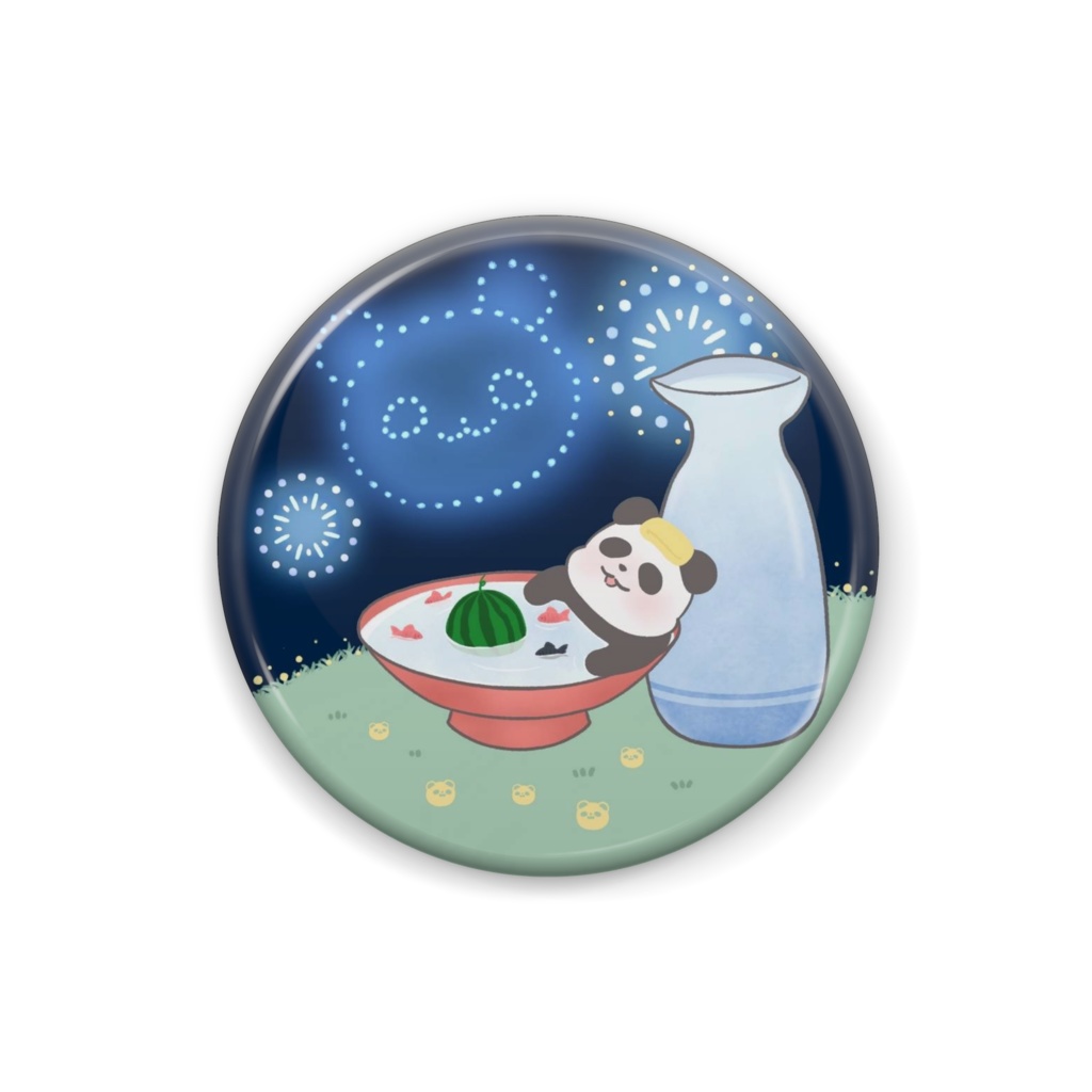 【ぴろろ】酒とパンダ(夏)・缶バッジ