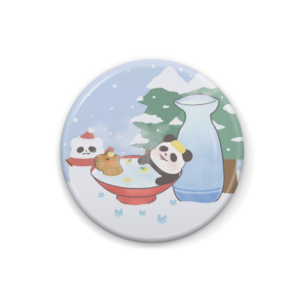 【ぴろろ】酒とパンダ(冬)・缶バッジ