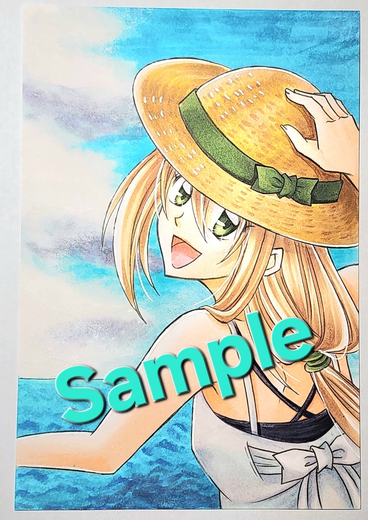 オリジナルイラスト⑤　―夏と少女と海と―