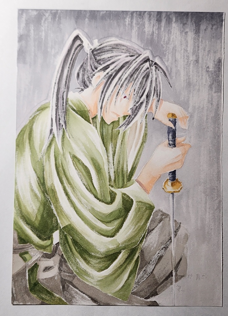 オリジナルイラスト⑦ ―雨の中の剣士―