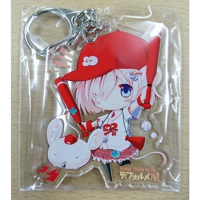 アクリルキーホルダー　デフォたん（ユニフォーム赤）