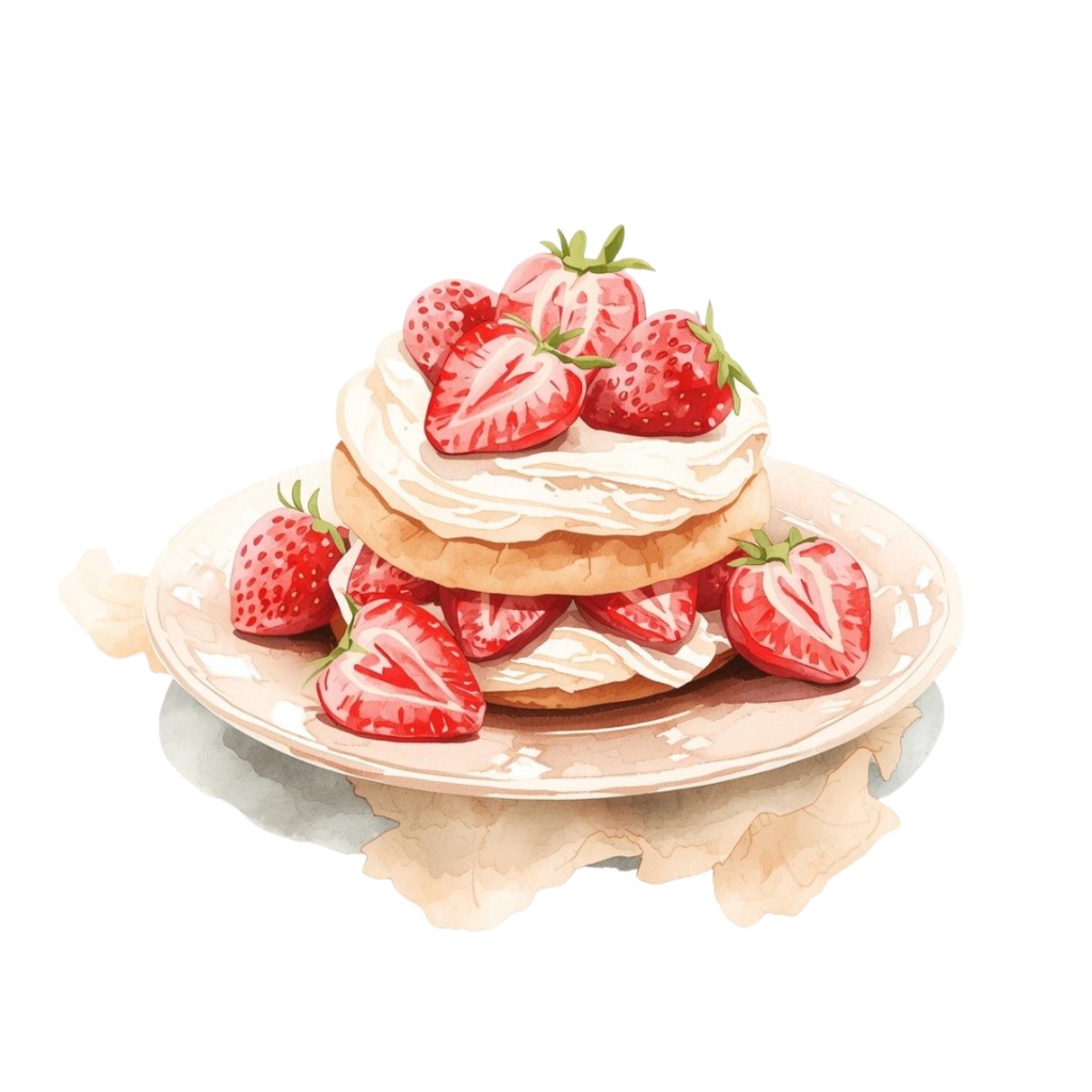 アンティークカフェの水彩クリップアート素材集(PNG10点セット)