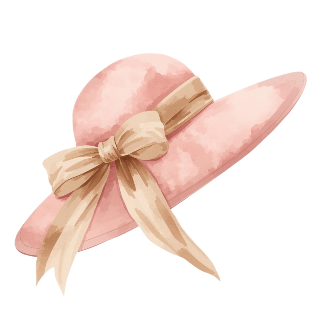 ピンクのヴィンテージガール 水彩クリップアート10点セット(PNG)