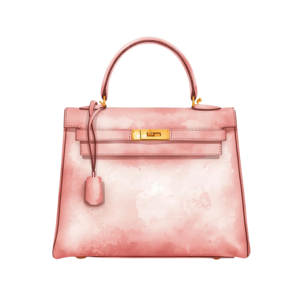 ピンクのヴィンテージガール 水彩クリップアート10点セット(PNG)