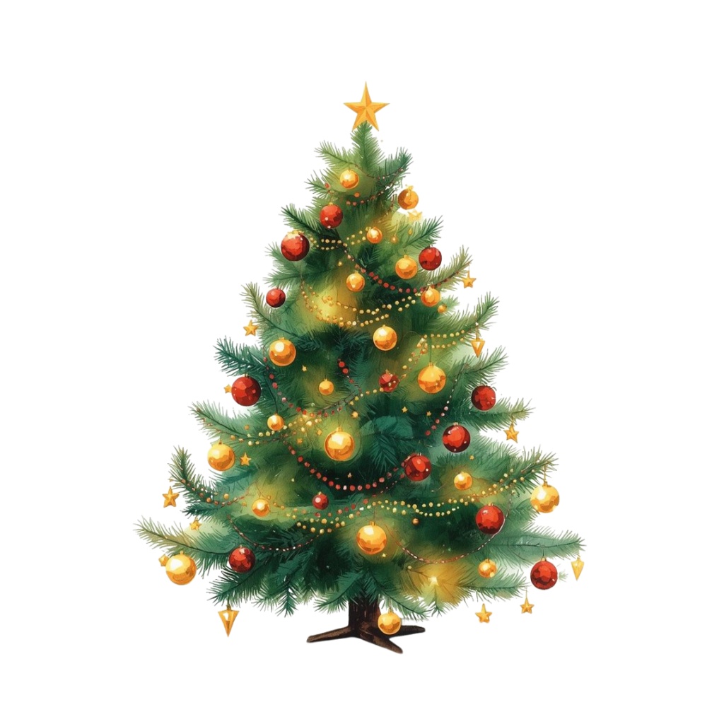 水彩アンティーク・クリスマスクリップアート10種セット