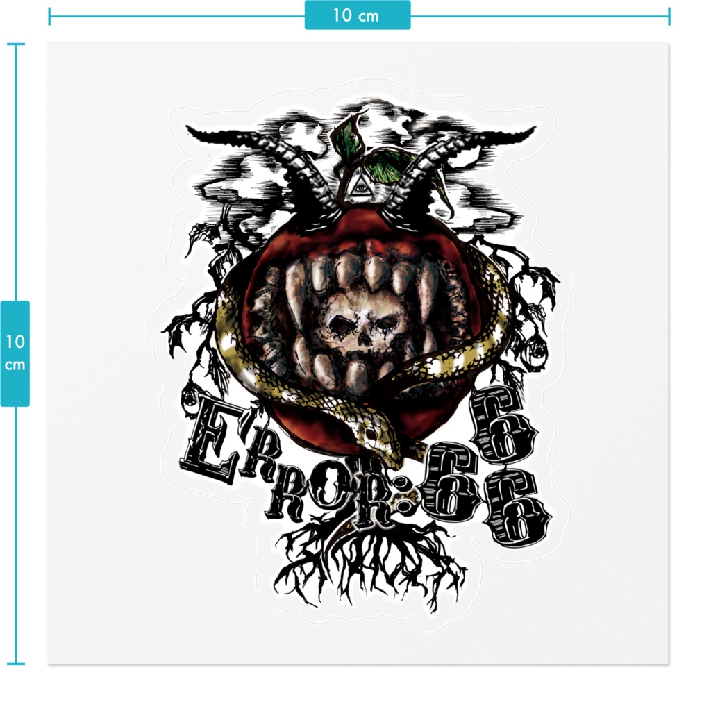 Error666つのりんごの木ステッカー