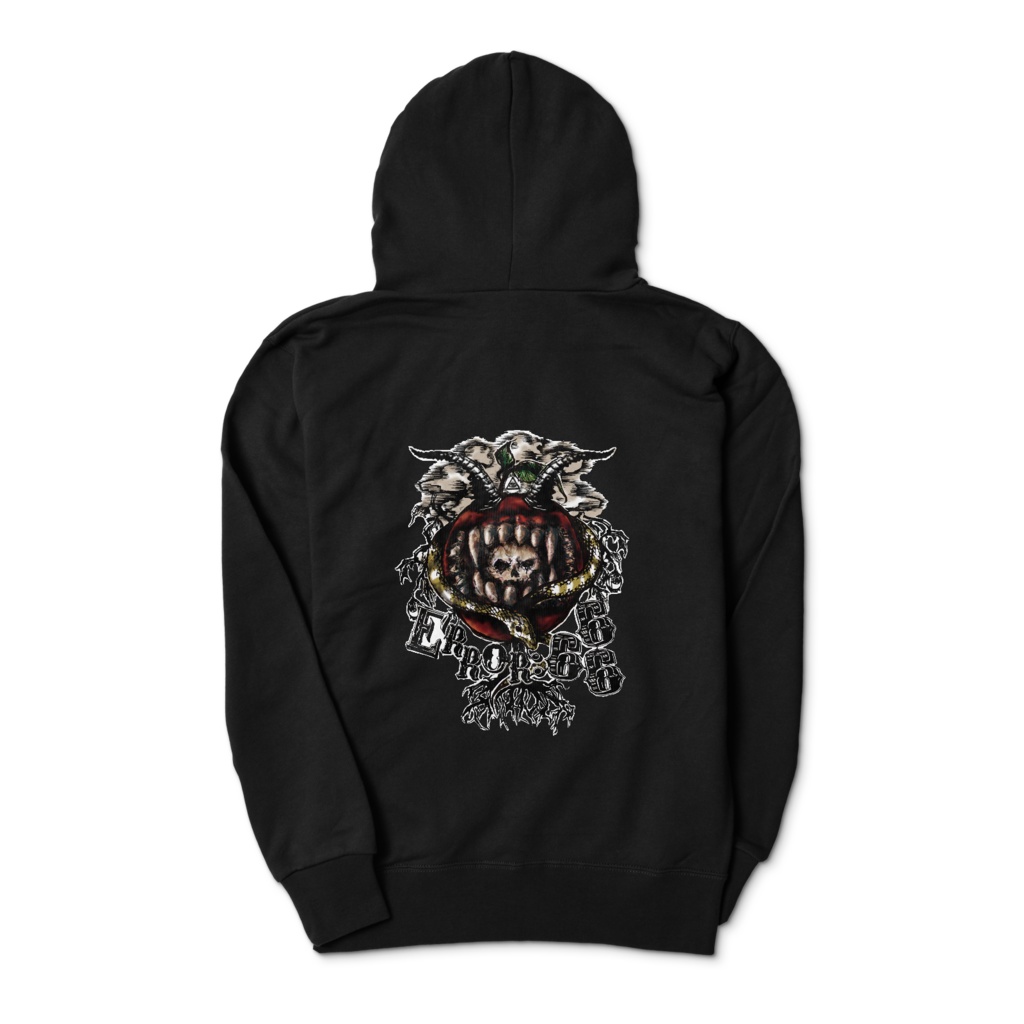 一撃必殺撲滅ジップパーカー BLACK