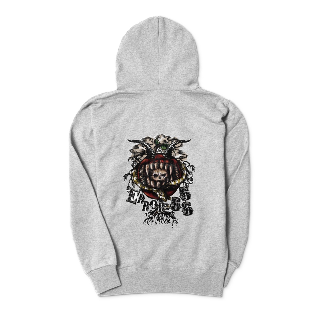 一撃必殺撲滅ジップパーカー GRAY