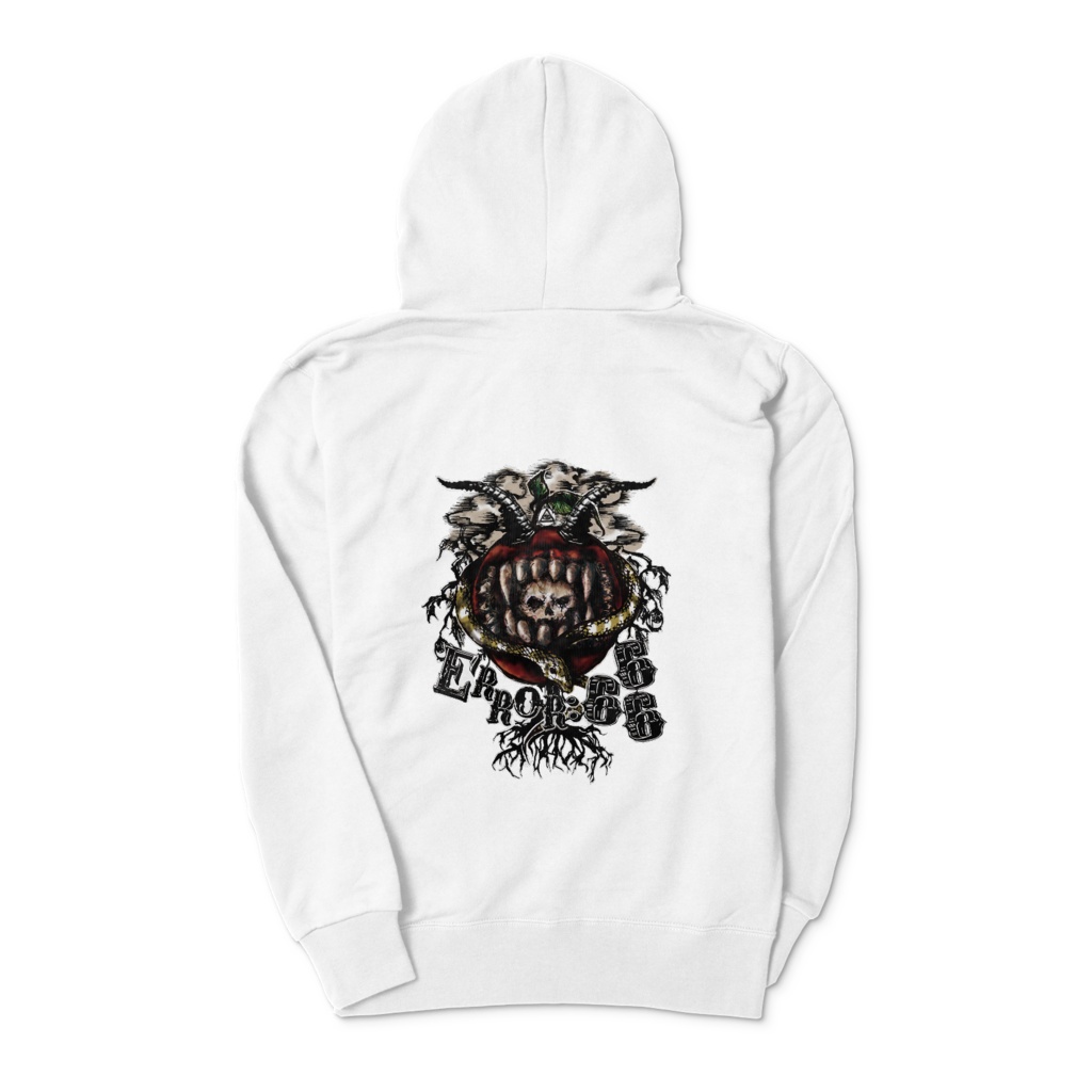 一撃必殺撲滅ジップパーカー WHITE