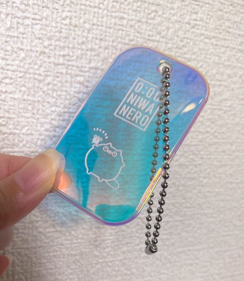 「0:00には寝ろ」 オーロラビニールタグ