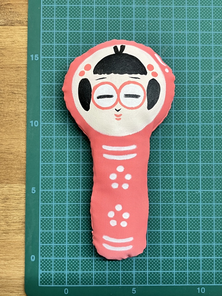 【手作り】　めんたいこけしにぎにぎぬいぐるみ２