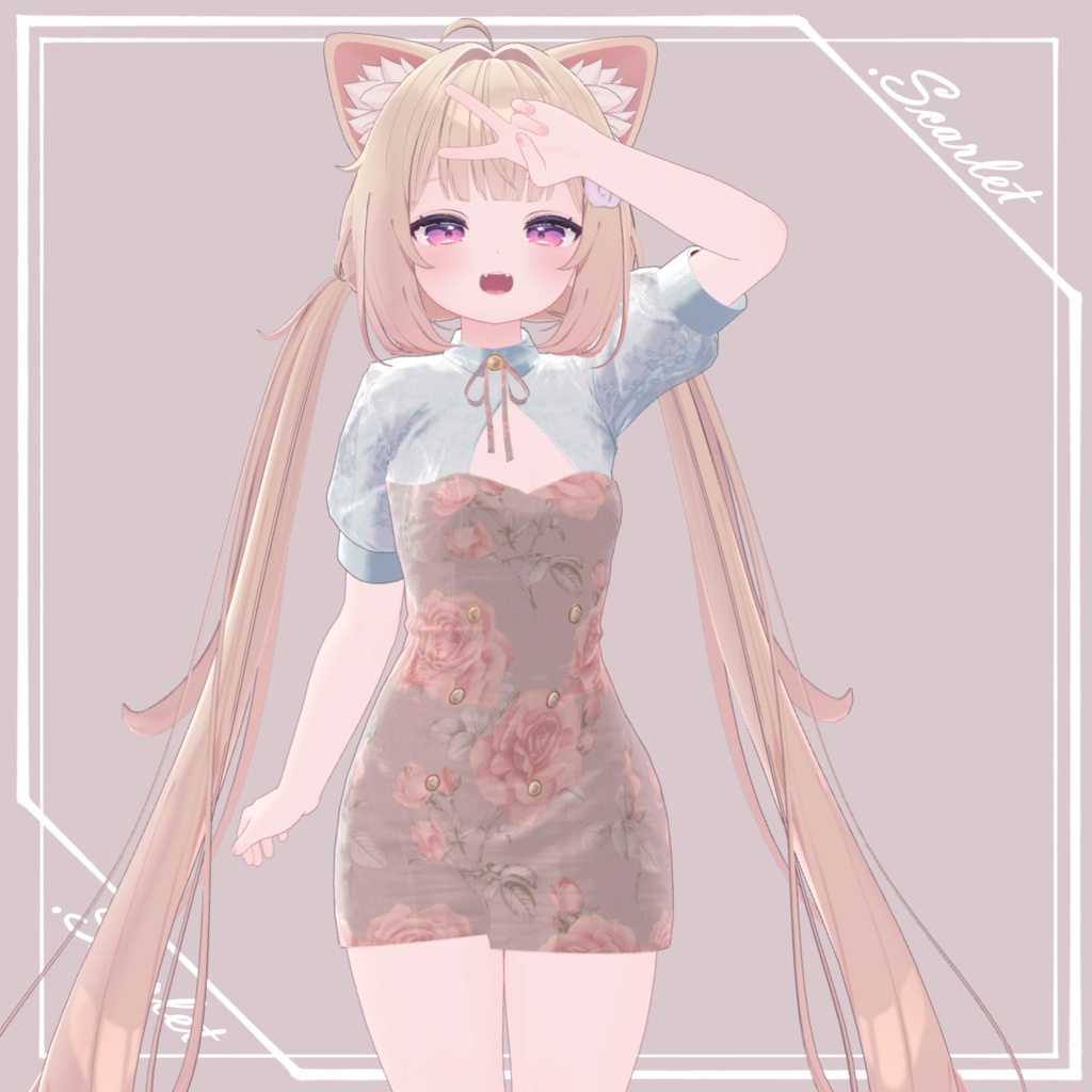 【LIME/CHIFFON】GirlyTightOnepiece【VRChat】