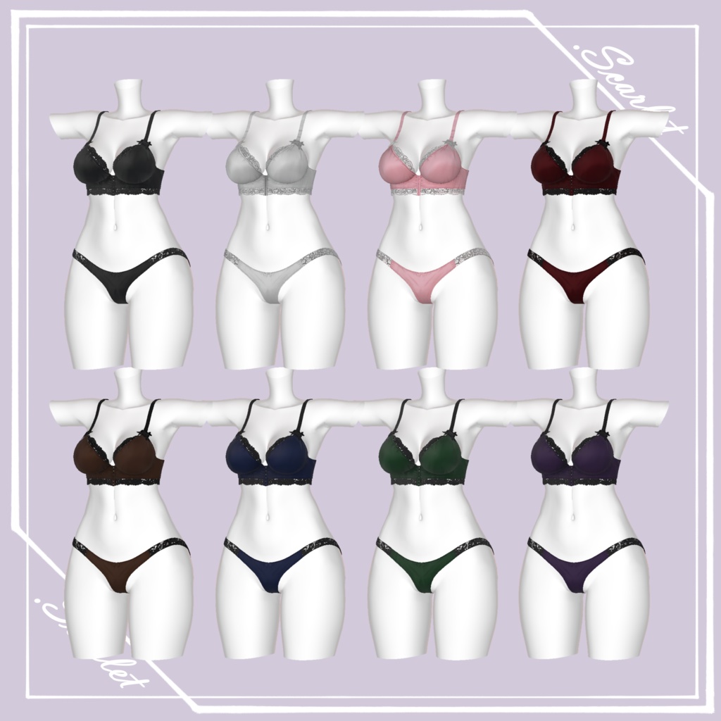 【7Avatar対応】OffShoulder_LaceOnepiece【VRC想定】