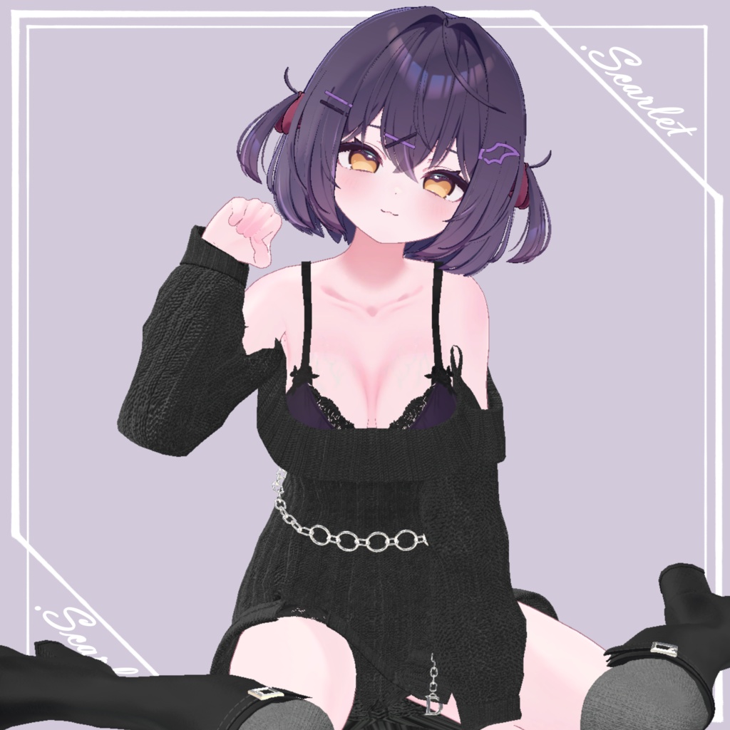 【7Avatar対応】OffShoulder_LaceOnepiece【VRC想定】