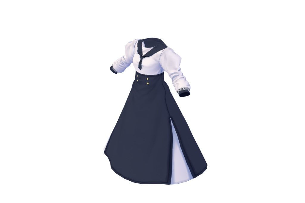 【女性VRoid用】コート セーラードレステクスチャ 【衣装・服・テクスチャ】