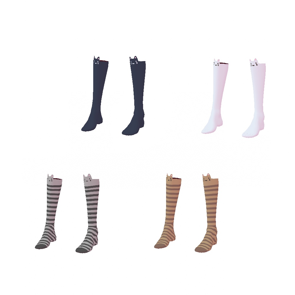 【VRoid用】ニャンコソックス/ニーハイテクスチャ 【衣装・靴下・テクスチャ】