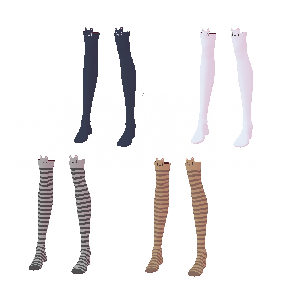 【VRoid用】ニャンコソックス/ニーハイテクスチャ 【衣装・靴下・テクスチャ】