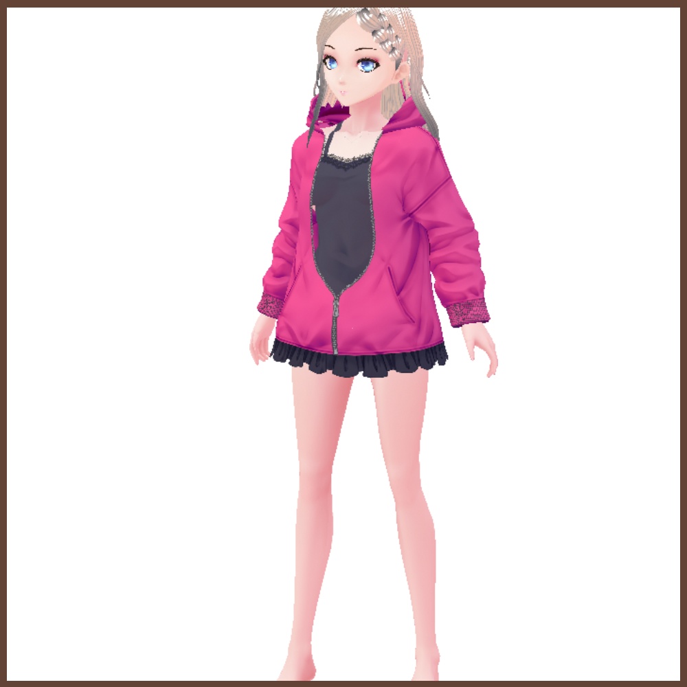 【女性VRoid用】パーカー小悪魔風テクスチャ 【衣装・服・テクスチャ】