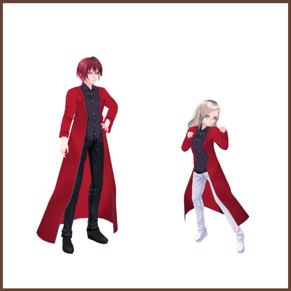 【男女VRoid用】赤いコートテクスチャ 【衣装・服・テクスチャ】