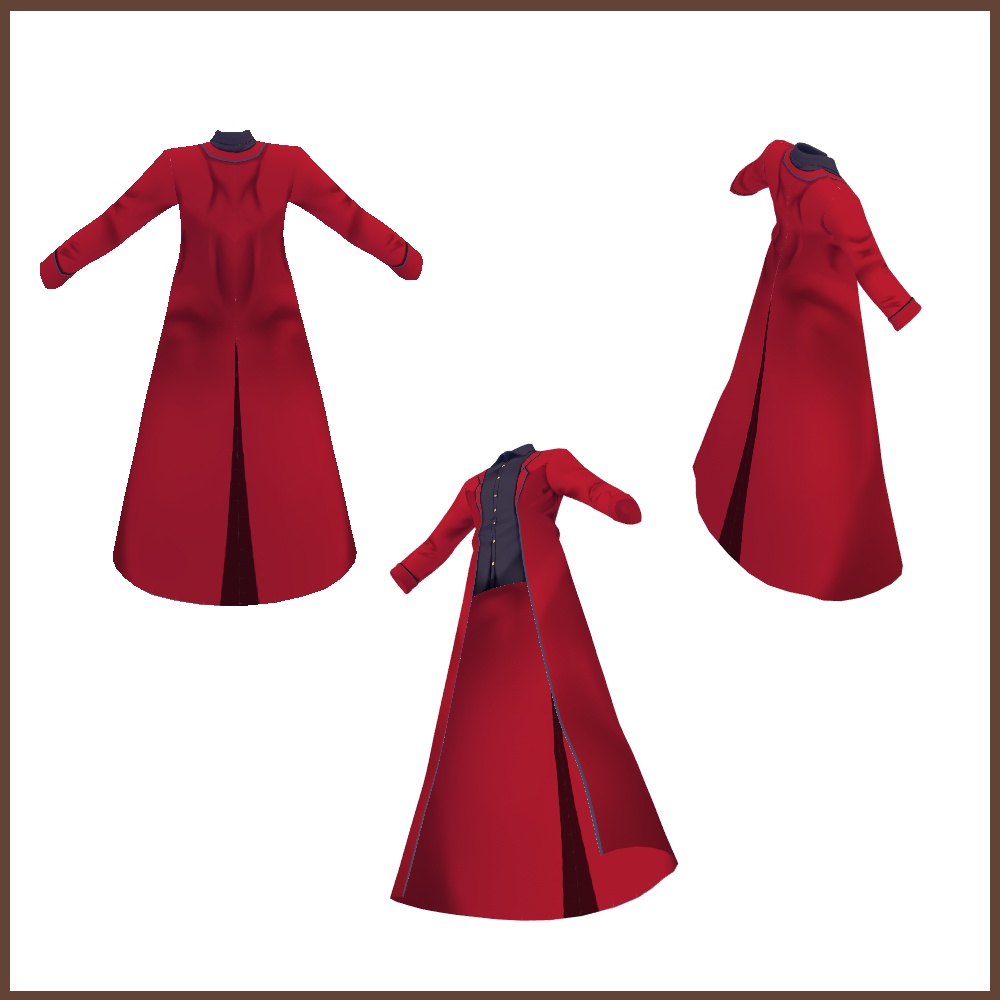 【男女VRoid用】赤いコートテクスチャ 【衣装・服・テクスチャ】