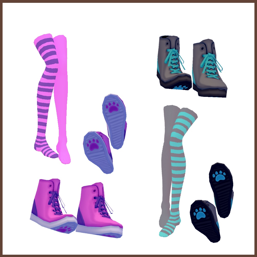 【女性VRoid用】チェシャ風パンツスタイル 【衣装・服・テクスチャ】