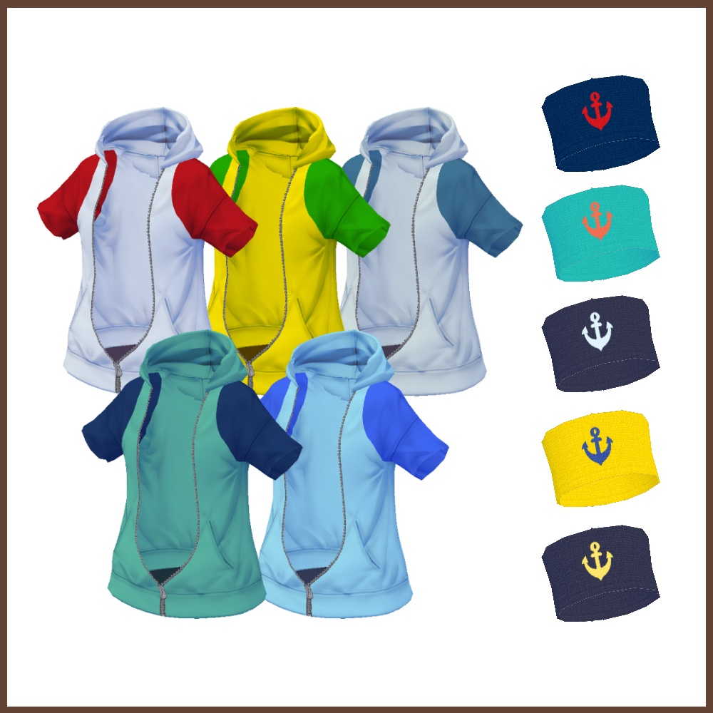 【女性VRoid用】ラフなサマーファッション 【衣装・服・テクスチャ】