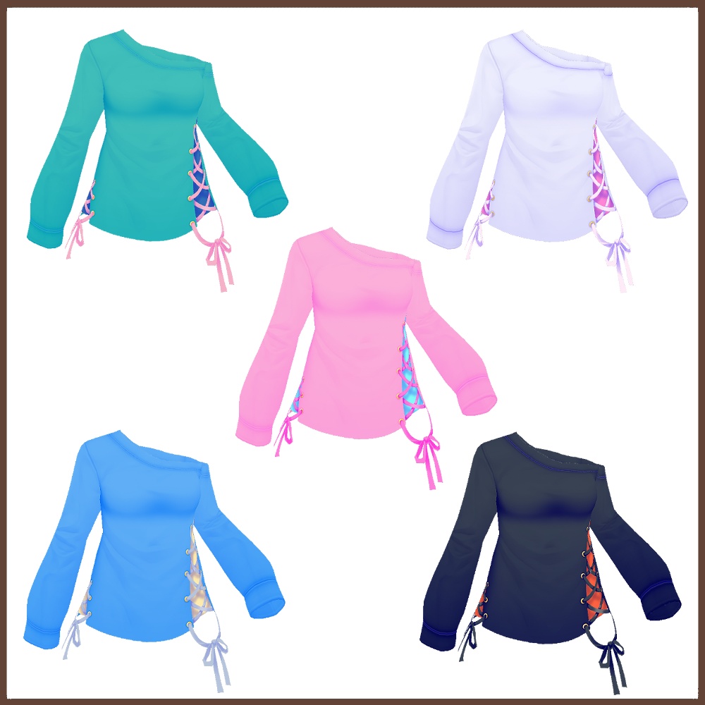 【女性VRoid用】ワンショルダーミニスカコーデ【衣装・服・テクスチャ】