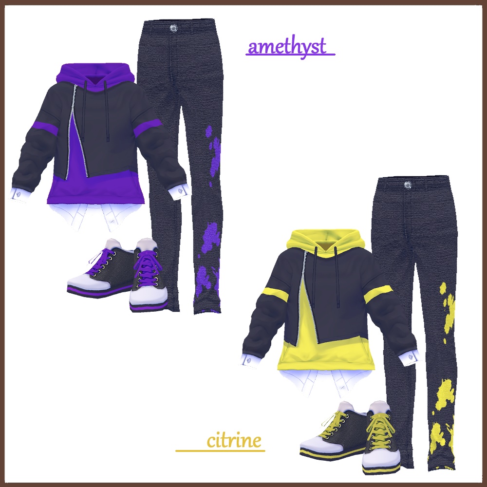 【VRoid用】ストリートコーデ【衣装・服・テクスチャ】